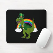 T-Rex Dinosaur Kobold Regenbogen St. Patrick's Day Mousepad (Mit Mouse)