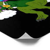 T-Rex Dinosaur Kobold Regenbogen St. Patrick's Day Poster (Ecke)