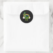 T-Rex Dinosaur Kobold Regenbogen St. Patrick's Day Runder Aufkleber (Tasche)