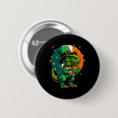 T-Rex Dinosaur Leprechaun Irischer St. Patricks Ta Button (Vorne & Hinten)