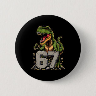 T-Rex Dinosaur lustig sechs sieben Meme Cool Tyran Button