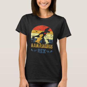T Rex Dinosaur Mamasaurus Pajama Dino Twin Mama T-Shirt