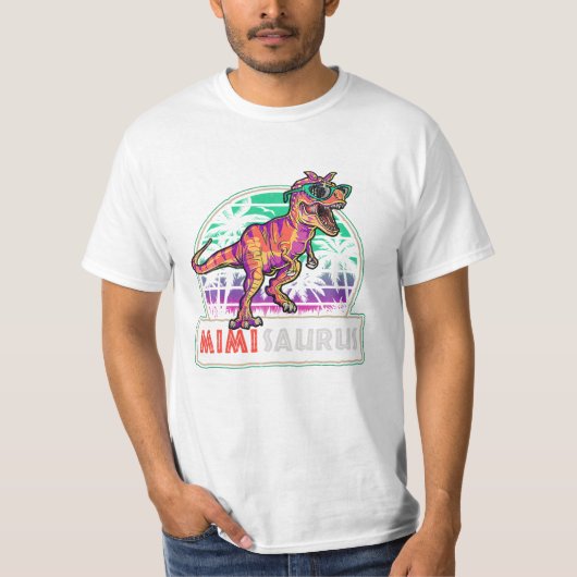 T Rex Dinosaur Mimi Saurus T-Shirt (Vorderseite)
