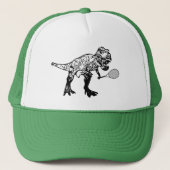 T-Rex Dinosaur mit Tennis Racquet Truckerkappe (Vorderseite)