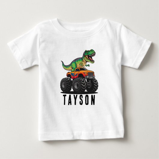T-Rex Dinosaur Monster Truck Baby T-shirt (Vorderseite)