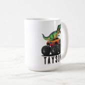 T-Rex Dinosaur Monster Truck Kaffeetasse (VorderseiteRechts)