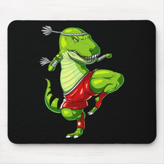 T-Rex Dinosaur Muay Thai Boxen Karate Kampfsport Mousepad (Vorne)