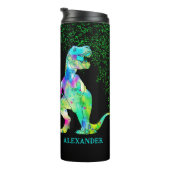 T-Rex Dinosaur Name hinzufügen Thermosbecher (Nach rechts gedreht)