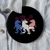 T Rex Dinosaur Niedliche US-Flagge 4. Juli Ausstat Button (Beispiel)