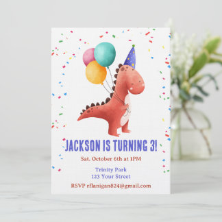 T-Rex Dinosaur Party Animal Birthday Invitation Einladung