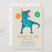 T-Rex Dinosaur Party Animal Birthday Party Einladung (Vorderseite)