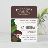 T Rex Dinosaur Party Kinder zum Geburtstag Einladung (Stehend Vorderseite)