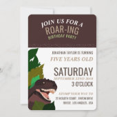 T Rex Dinosaur Party Kinder zum Geburtstag Einladung (Vorderseite)