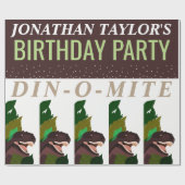 T Rex Dinosaur Party Kinder zum Geburtstag Geschenkpapier (Flach)