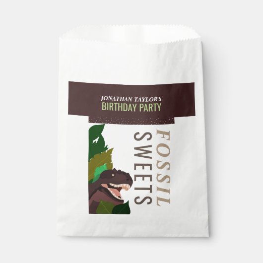 T Rex Dinosaur Party Kinder zum Geburtstag Geschenktütchen (Vorderseite)
