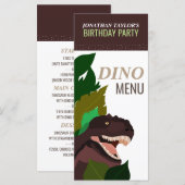T Rex Dinosaur Party Kindermenü Menükarte (Vorne/Hinten)