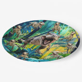 T Rex Dinosaur Party Pappteller (Schrägansicht)