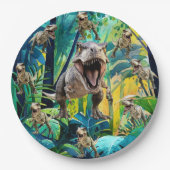 T Rex Dinosaur Party Pappteller (Vorderseite)