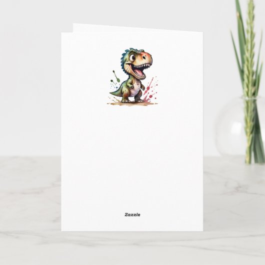 T.Rex Dinosaur Personalisiert Geburtstag Karte (Rückseite)