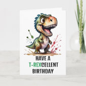 T.Rex Dinosaur Personalisiert Geburtstag Karte (Vorderseite)