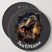 T Rex Dinosaur Pinback-Button Button (Vorne & Hinten)