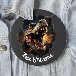 T Rex Dinosaur Pinback-Button Button