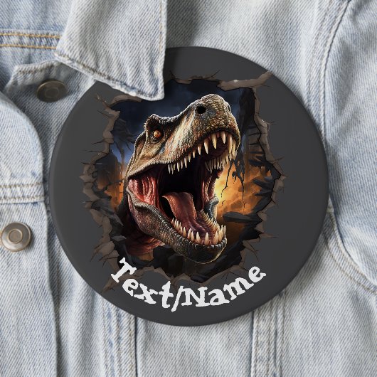 T Rex Dinosaur Pinback-Button Button (Beispiel)