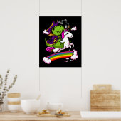 T-Rex Dinosaur Pirate Sailor Riding Unicorn Poster (Küche)