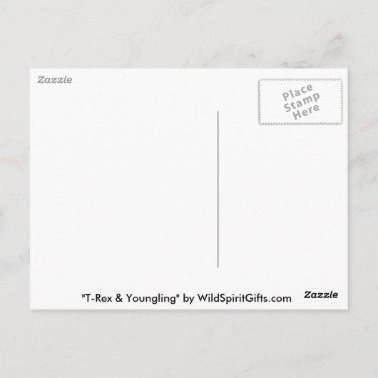 T-REX DINOSAUR Postkarte (Rückseite)