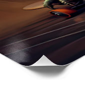 T-Rex Dinosaur Reiten auf einem Skateboard Geburts Poster (Ecke)