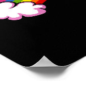 T-Rex Dinosaur Reiten Magisches Einhorn Regenbogen Poster (Ecke)