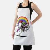 T-Rex Dinosaur Riding Unicorn Regenbogen Funny Schürze (InSitu)