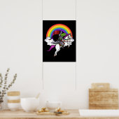 T-Rex Dinosaur Ritterfahrung Unicorn Regenbogen Poster (Küche)