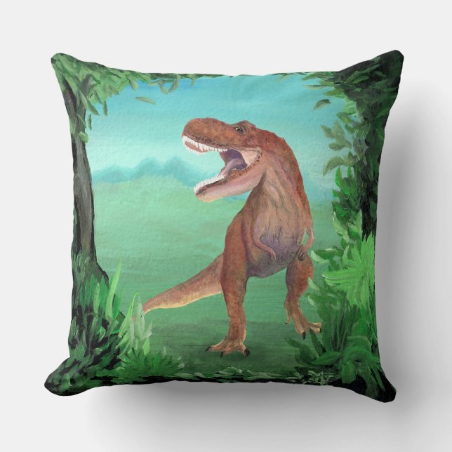 T-Rex Dinosaur Roars Kissen (Vorderseite)