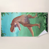 T-Rex Dinosaur Roars Strandtuch (Vorderseite)