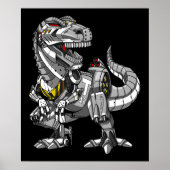 T-Rex Dinosaur Robot Monster Boys Kids Poster (Vorne)
