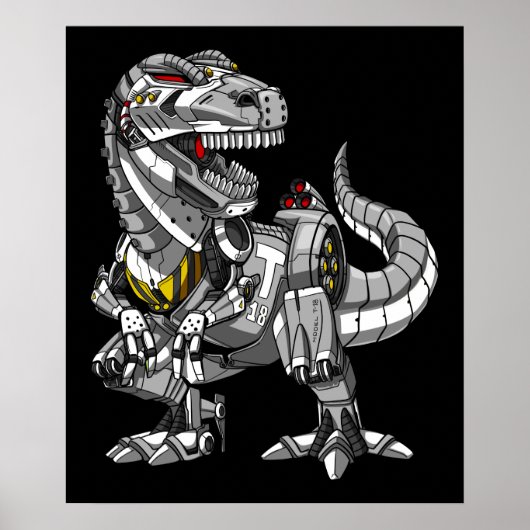 T-Rex Dinosaur Robot Monster Boys Kids Poster (Vorne)