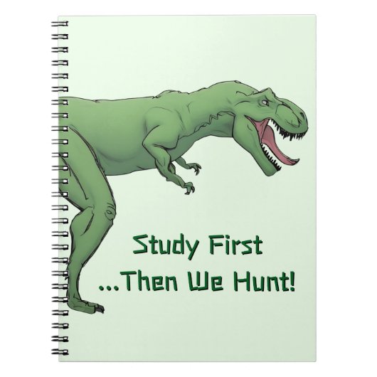 T-Rex Dinosaur School Spiral Notebook Papier Notizblock (Vorderseite)