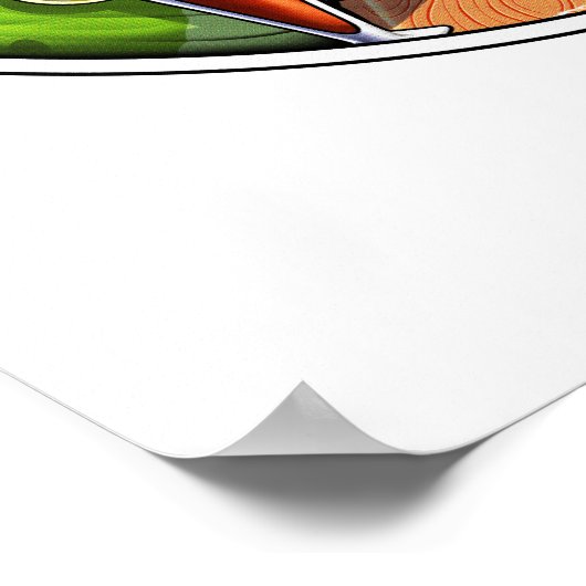 T-Rex Dinosaur Shark Arm Wrestling Poster (Ecke)