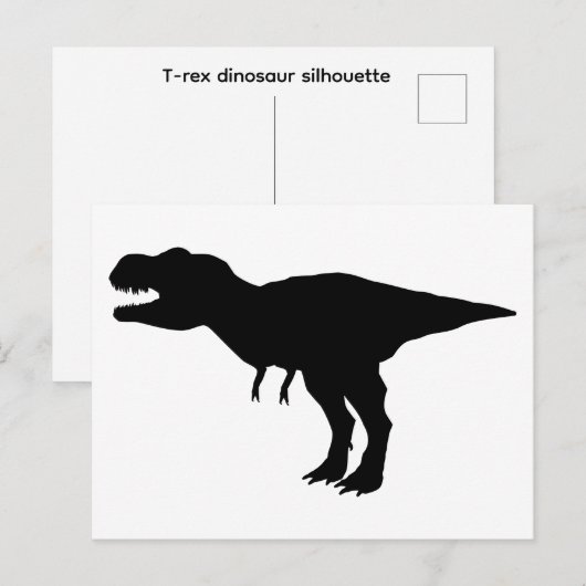 T-Rex-Dinosaur-Silhouette Postkarte (Vorne/Hinten)