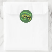 T-Rex Dinosaur Skeleton Runder Aufkleber (Tasche)