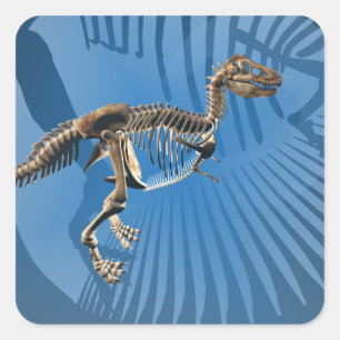 T. rex dinosaur Skelettkleber Quadratischer Aufkleber