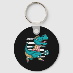 T-Rex-Dinosaur spielt Fußball - Trex-Design Schlüsselanhänger