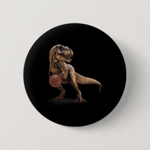 T-Rex-Dinosaur spielt Skelett Lustiger Dinosaurier Button
