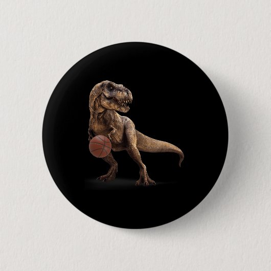 T-Rex-Dinosaur spielt Skelett Lustiger Dinosaurier Button (Vorderseite)