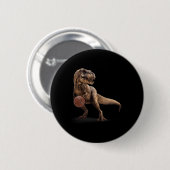 T-Rex-Dinosaur spielt Skelett Lustiger Dinosaurier Button (Vorne & Hinten)