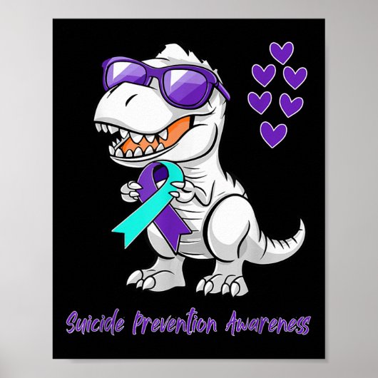 T-rex Dinosaur Suicide Prevention Awareness Day Di Poster (Vorne)