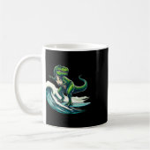 T-Rex-Dinosaur-Surfen-Surfer-Surfbrett-Geschenk fü Kaffeetasse (Links)