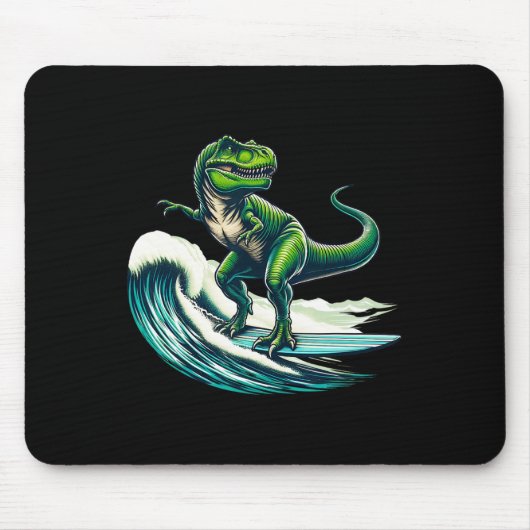T-Rex-Dinosaur-Surfer-Surfboard-Geschenk für Männe Mousepad (Vorne)