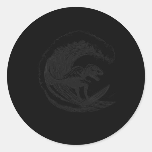 T-Rex Dinosaur Surft Surf Surftbrett Surfer Runder Aufkleber (Vorderseite)